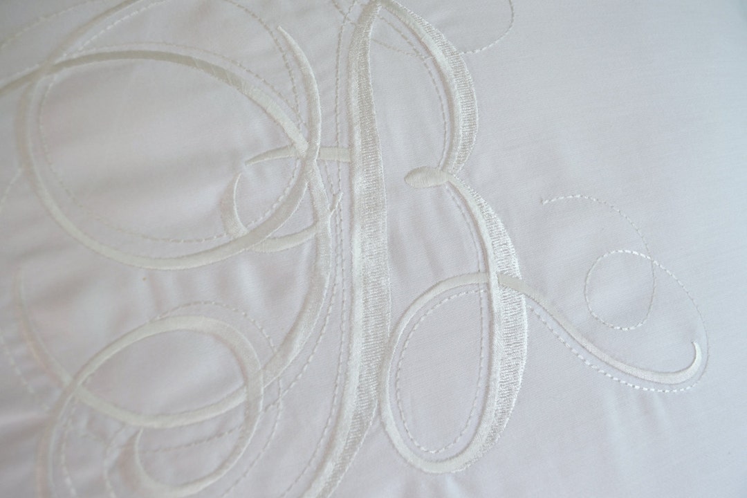 MONOGRAM PILLOW CASES Pair of Calvin Klein or Similar White Standard