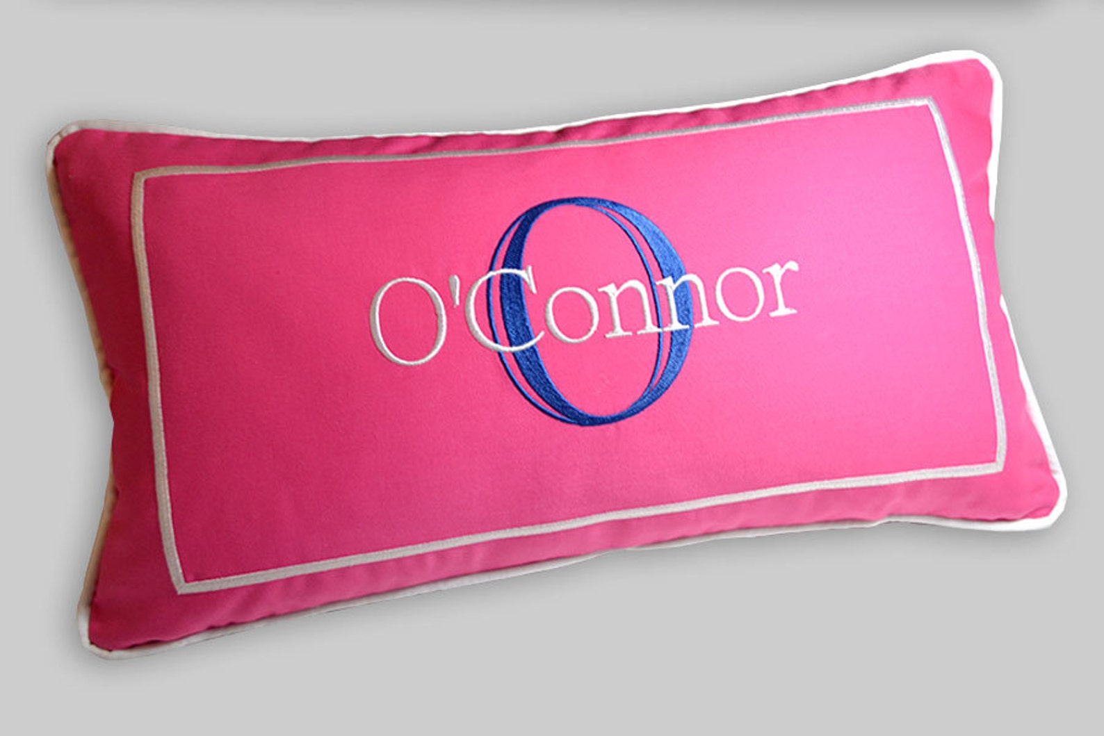 Embroidered Lumbar Pillow With Name and Initial Sunbrella Etsy