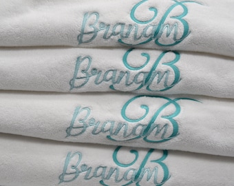 embroidery monogram on your own towels custom quality luxury any color