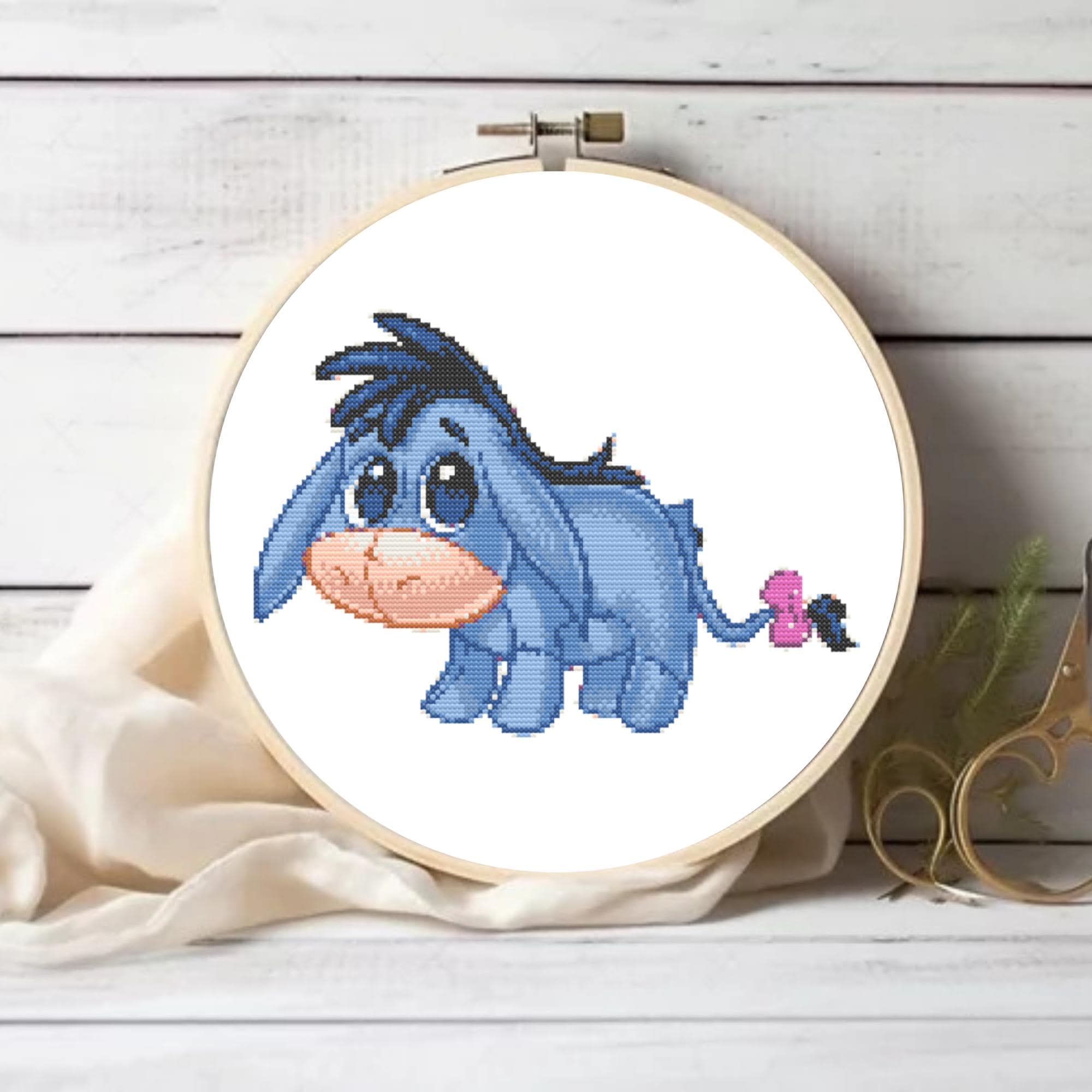 Baby Eeyore Cross Stitch Pattern - Adorable Nursery Decor for Kids