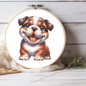 Cute Puppy Dog Cross Stitch Pattern, Cute Puppy Pattern, For Decor Gift, For Wall Decor, For Room Decor Gift, Pattern Keeper Compatible PDF