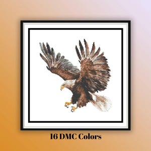 Prächtige Adler Kreuzstichmuster - Greifvogel Muster - Wilde Vögel - Ästhetische Wandkunst - Adler Stickerei - Nadelspitze PDF Mustervorlage