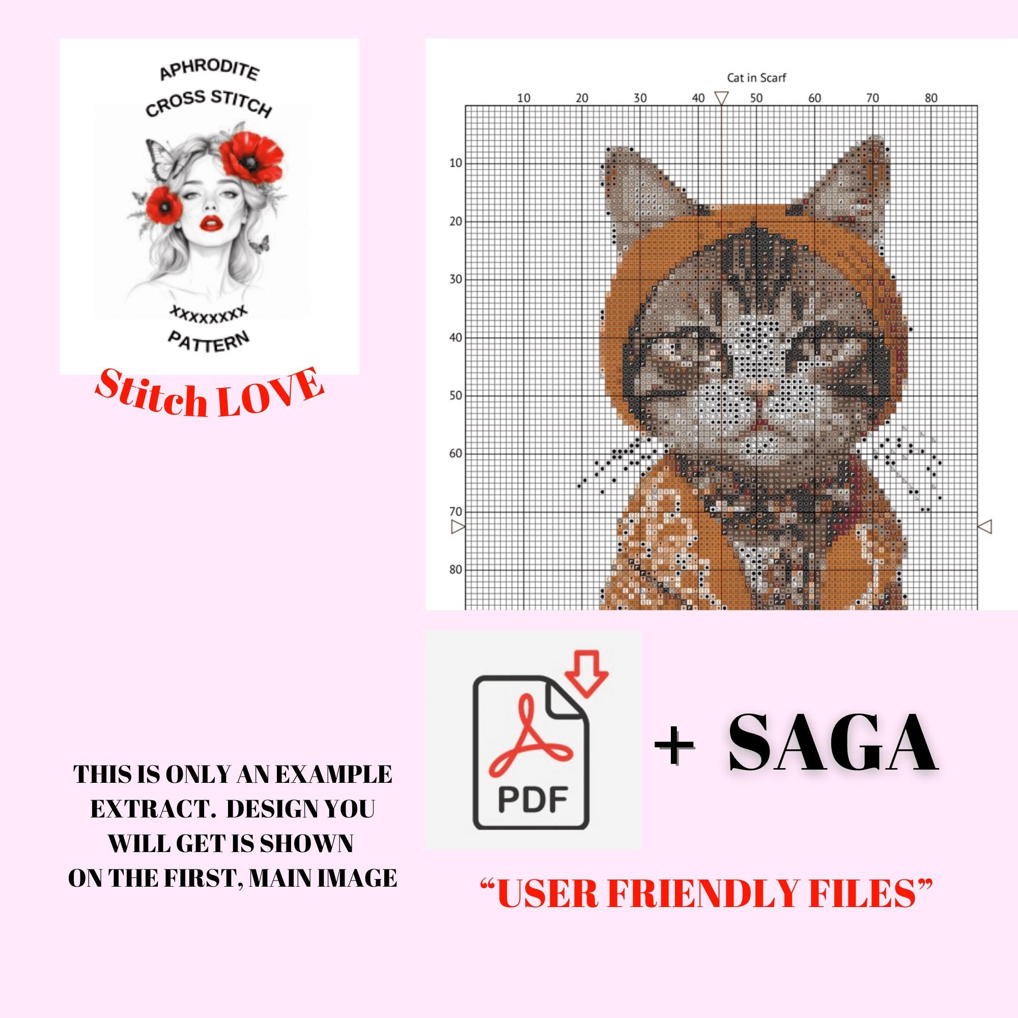 Kit De Broderie Au Point De Croix Estampillé, Motif Imprimé Chat OWN4B 11CT 30 X 30 Cm (chat A