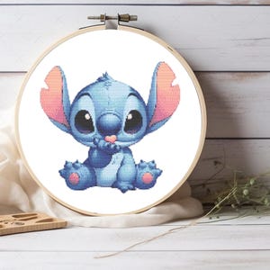 Stitch Love Kiss Cross Stitch Pattern - Cute Stitch Pattern - For Nursery Decor - Gift For Girls - Pattern Keeper Compatible Instant PDF