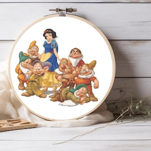 Snow White Princess and the Seven Dwarfs Cross Stitch Pattern, For Girl Decor, For Wall Decor, Kids Room For - Pattern Keeper Compatible PDF