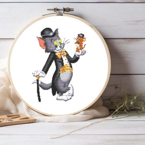 Tom und Jerry Kreuzstichmuster, Cartoon Kreuzstichmuster, süße Kinderzimmer Dekor, süßes Kinderzimmer Dekor, Muster PDF Instant Download