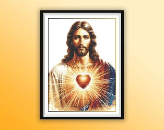 Inspirational Jesus Christ Cross Stitch Pattern - Easy Religious Embroidery Chart for Faith Based Wall Art