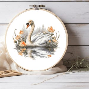 Aesthetic Swan cross stitch pattern, For Home Decor, For Wall Decor, For Room Decor, Pattern for home gift, Pattern Keeper compatible pdf