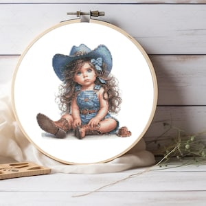 Cute Cowgirl Cross Stitch Pattern - Cute Cowgirl Pattern - Cute Wall Decor - For Rustic Decor, - Easy to Make, Pattern Keeper Compatible PDF