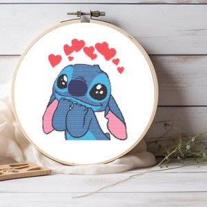 Cute Stitch Cross Stitch Pattern - Cartoon Cross Stitch Pattern, Sweet Stitch Printable Cross Stitch Design, For Nursery Decor - Instant PDF