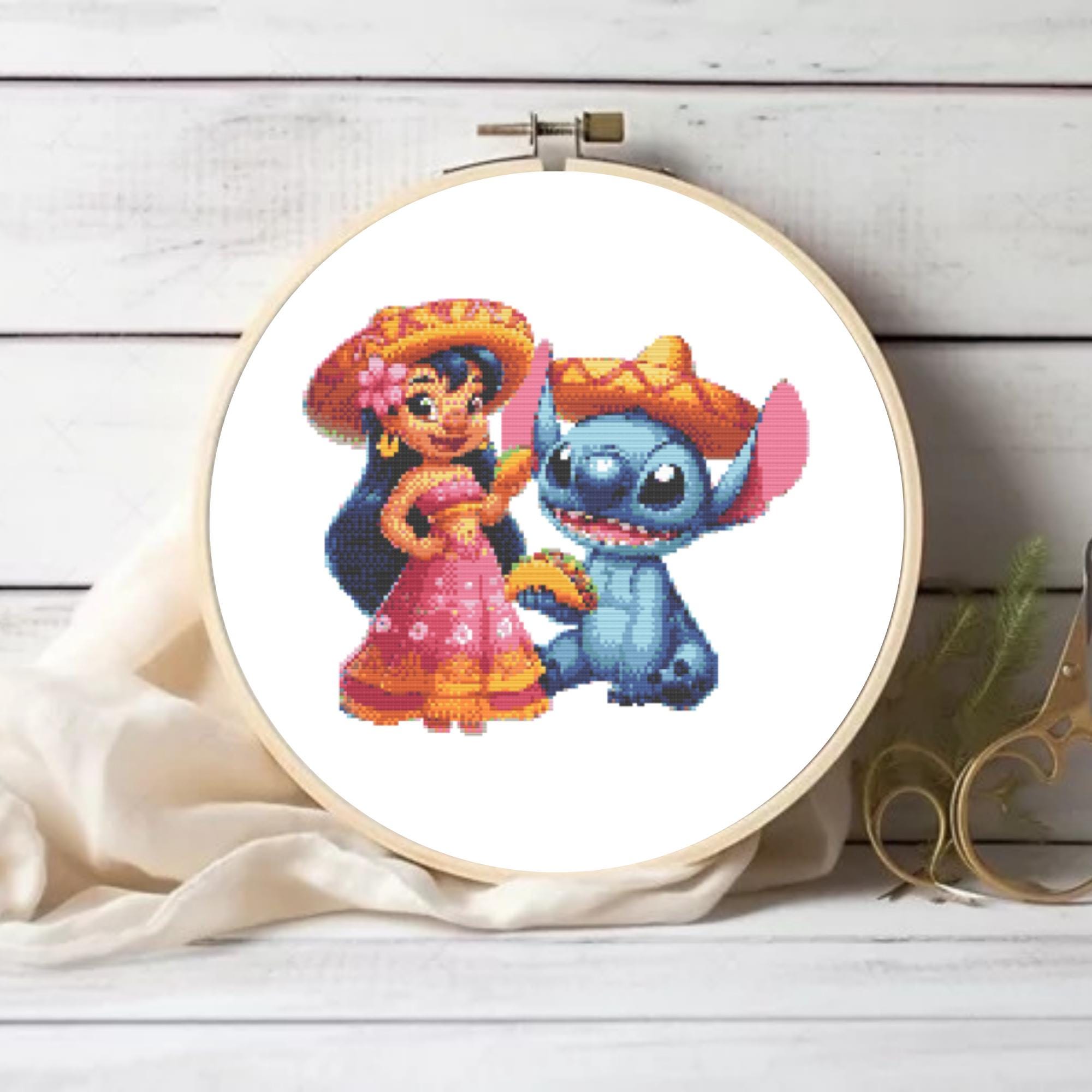 Mexican Inspired Lilo & Stitch Cross Stitch Pattern - Festive DIY