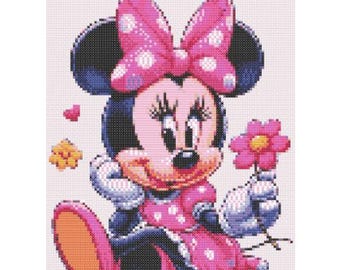 かわいいミニーマウスのクロスステッチ図案PDF – 簡単操作 – 女の子の