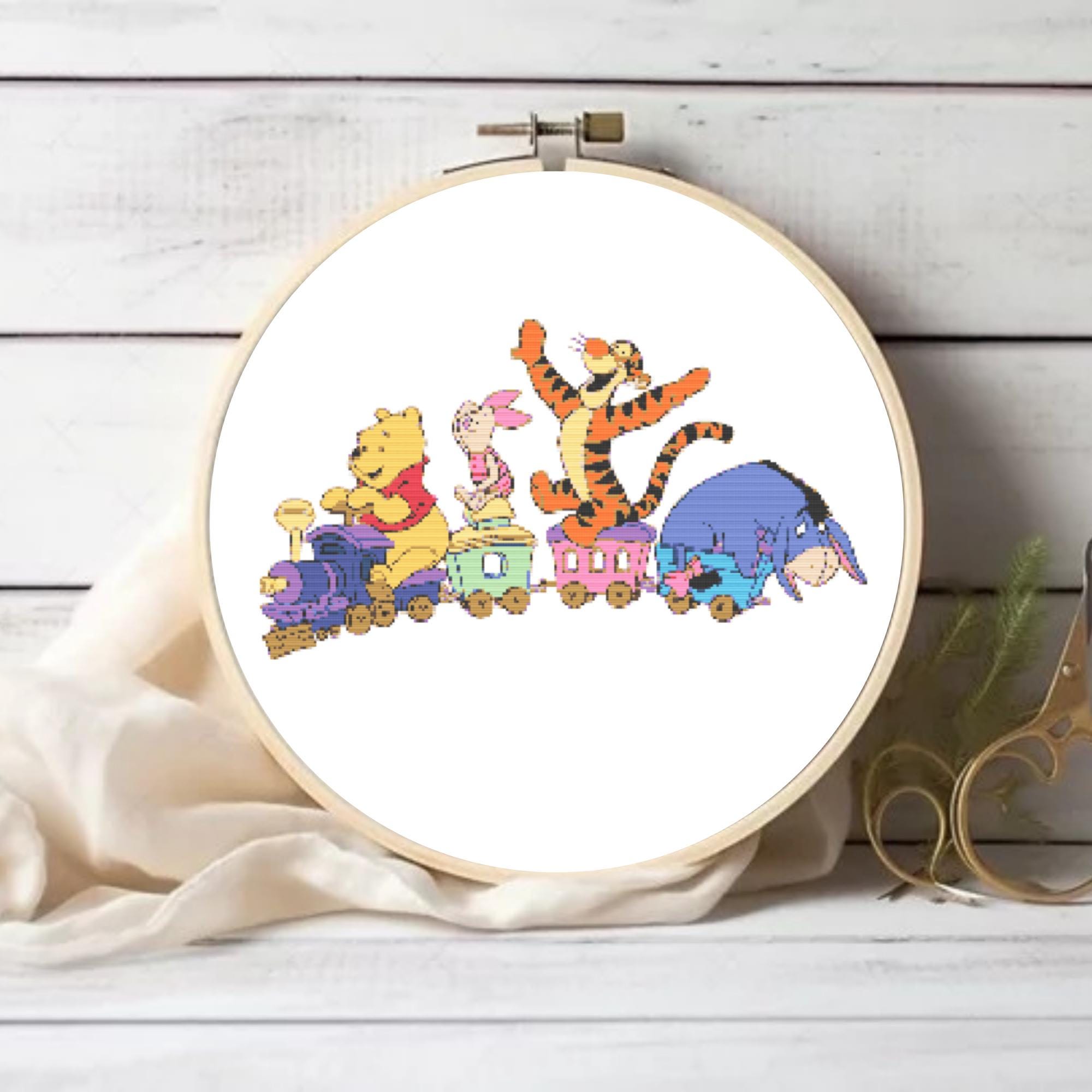 Pooh and Friends Train Ride Cross Stitch Pattern – Adorable