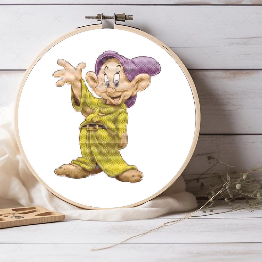 Dopey the Dwarf From Seven Dwarfs Cross Stitch Pattern, Kids Room For ...