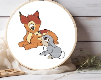 Cute Bambi Cross Stitch Pattern Bambi Cross Stitch DIY Bambi Tale