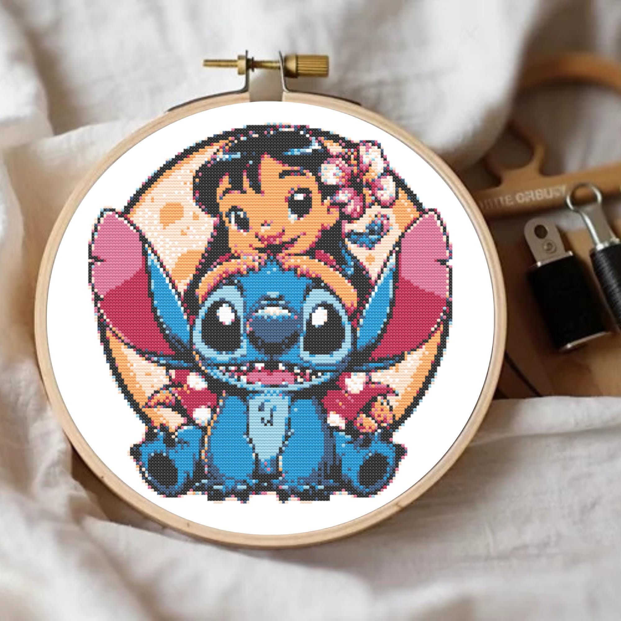 Lilo and Stitch Cross Stitch Pattern - Nursery Wall Art, Kids