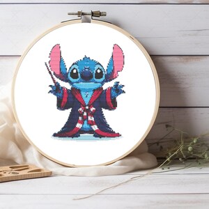Magical Little Wizard Stitch Potter Cross Stitch Pattern - Fantasy Character PDF Chart for DIY Hoop Art Decor