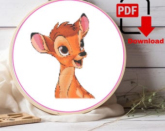Cute Bambi Cross Stitch Pattern Bambi Cross Stitch DIY Bambi Tale