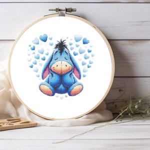Adorable Eeyore Cross Stitch Chart - DIY Craft Pattern, Cute Eeyore Embroidery Design, Instant Download PDF, Sweet Eeyore Needlework Pattern