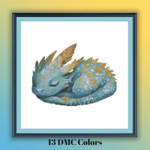 Sweet Baby Dragon Cross Stitch Pattern - Baby Dragon Pattern - Nursery Wall Art - Sweet Dragon Embroidery Design, Instant Download PDF Files