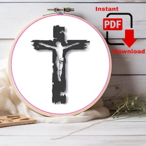 Jesus Christ Cross Stitch Pattern – Sacred Religious PDF Embroidery Chart – Easy to Follow – Christian Hoop Art for Faith and Home Decor