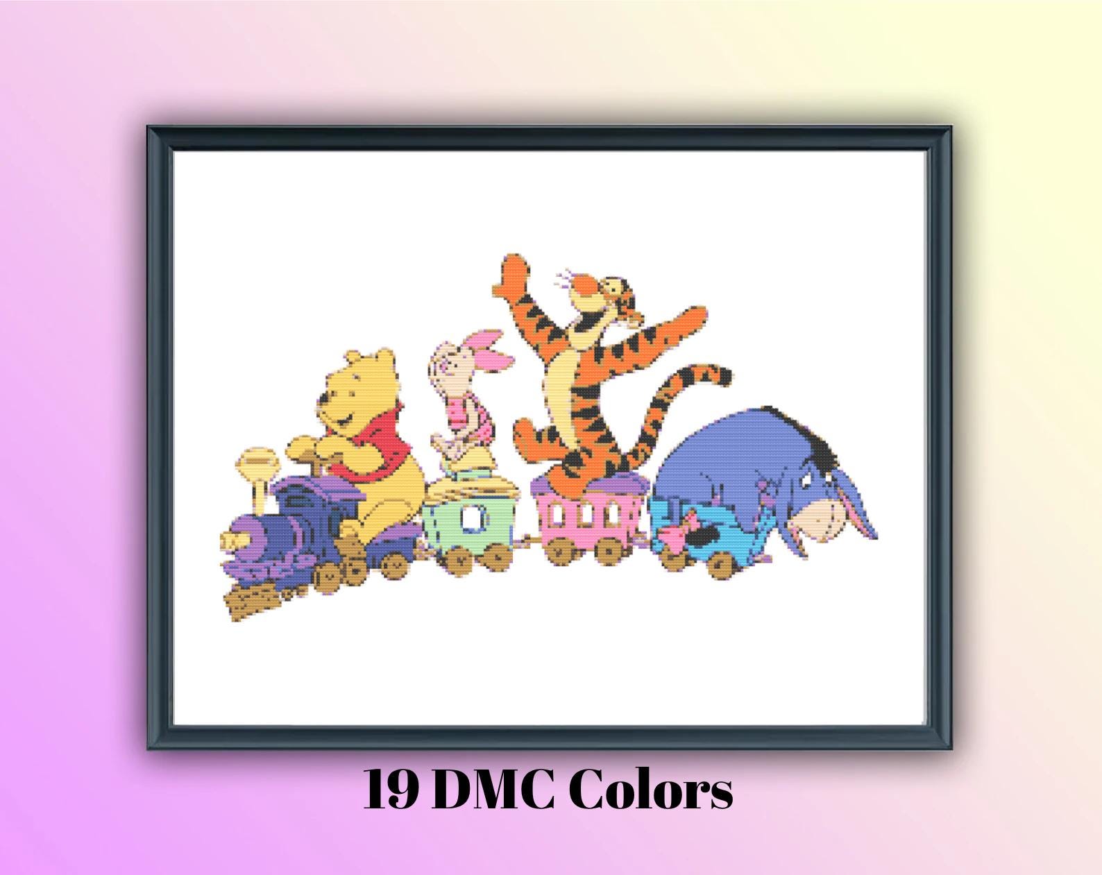 Pooh and Friends Train Ride Cross Stitch Pattern – Adorable