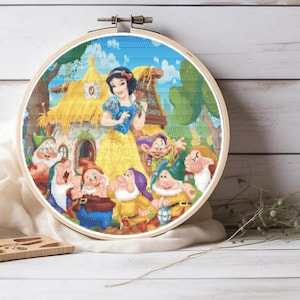 Snow White Princess and the Seven Dwarfs Cross Stitch Pattern, For Girl Decor, For Wall Decor, Kids Room For, Pattern Keeper Compatible PDF