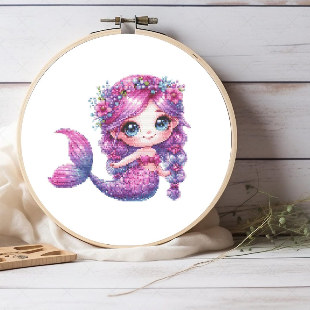 Enchanting Mermaid Cross Stitch Pattern - Ocean Fantasy Design for ...
