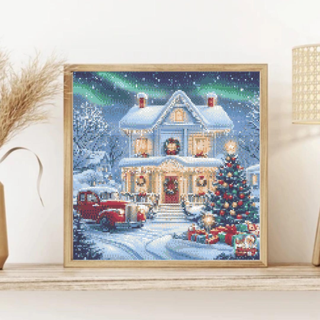 Cozy Snow House Cross Stitch Pattern - Digital PDF for Holiday ...