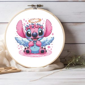 Wzór na haft krzyżykowy Angel Stitch - Wzór na haft krzyżykowy Angel Stitch, do dekoracji pokoju dziecięcego, do dekoracji pokoju dziecięcego, prezent dla dziewczynek - Pattern Keeper Compatible