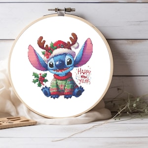 Kreuzstich Stickmuster in Weihnachtskostüm, 2 Kreuzstichmuster, Kreuzstichmuster, Kreuzstichmuster, süßes Mädchen Geschenk, Geschenk für Mädchen, Geschenk für Mädchen
