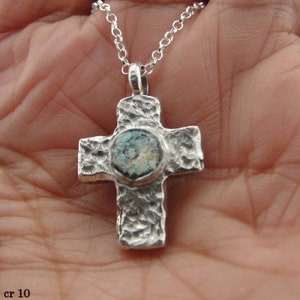 Sterling Silber Kreis Anhänger mit römischen Glas
