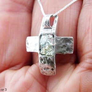 Sterling Silber Kreis Anhänger mit römischen Glas