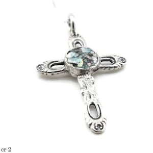 Sterling Silber Kreis Anhänger mit römischen Glas