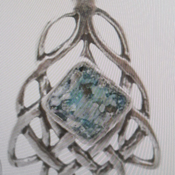 Réservé à Oriana Pendentif oriental avec verre romain serti sur argent sterling