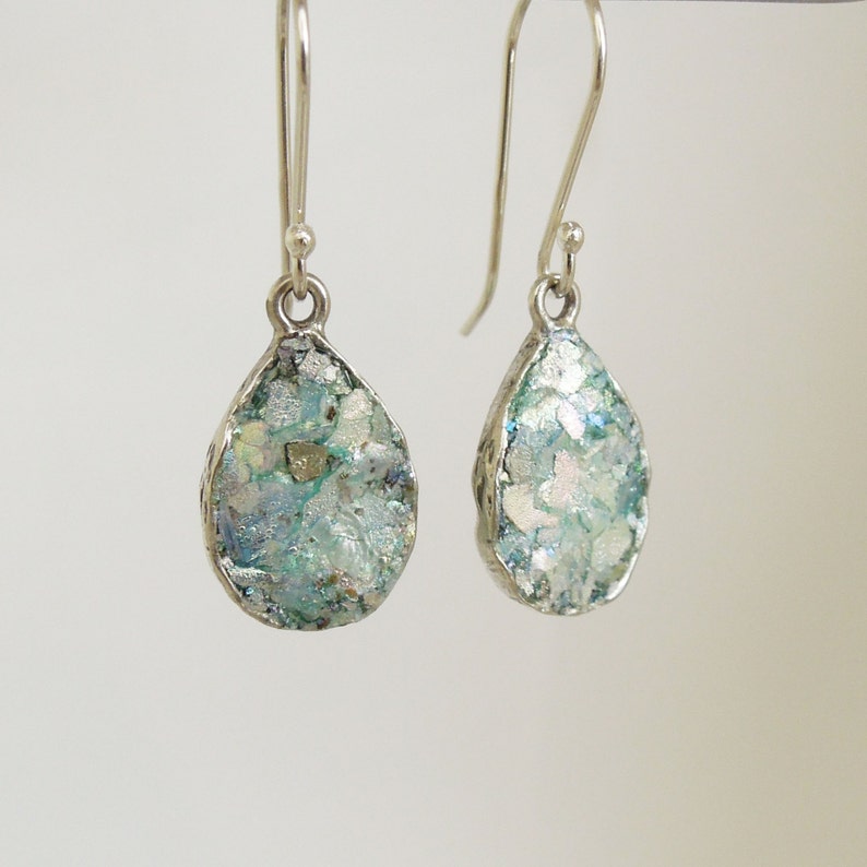 as 417515e Roman Glass Jewelry ancient glass Gift Israeli Jewelry,Oval Earrings Hadas1951,roman glass earrings Silver Earrings Glass