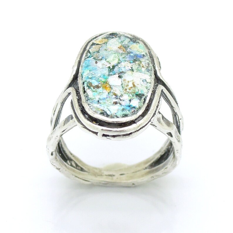 Roman Glass Jewelry 925 Sterling Silver Israeli Jewelry Etsy