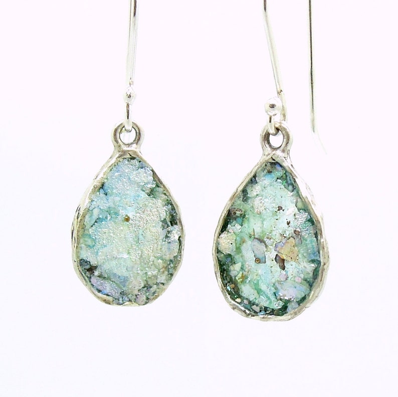 as 417515e Roman Glass Jewelry ancient glass Gift Israeli Jewelry,Oval Earrings Hadas1951,roman glass earrings Silver Earrings Glass