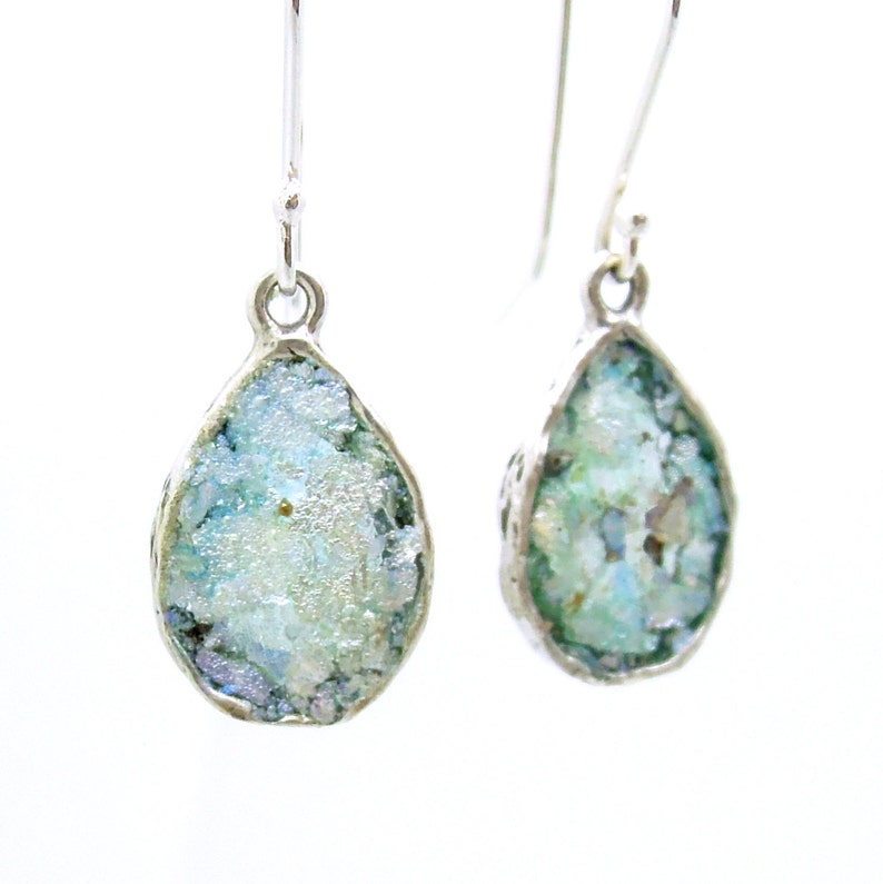 as 417515e Roman Glass Jewelry ancient glass Gift Israeli Jewelry,Oval Earrings Hadas1951,roman glass earrings Silver Earrings Glass