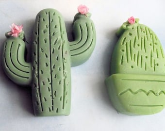 Cactus Flowers with Aloe Soap  Set of Two