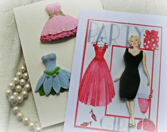 Glamour Girl Greeting Card with Soap Dresses