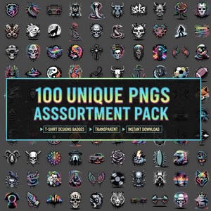 Neon Drip T-Shirt Design Bundle – 100 UV Blacklight PNG Files - High Res