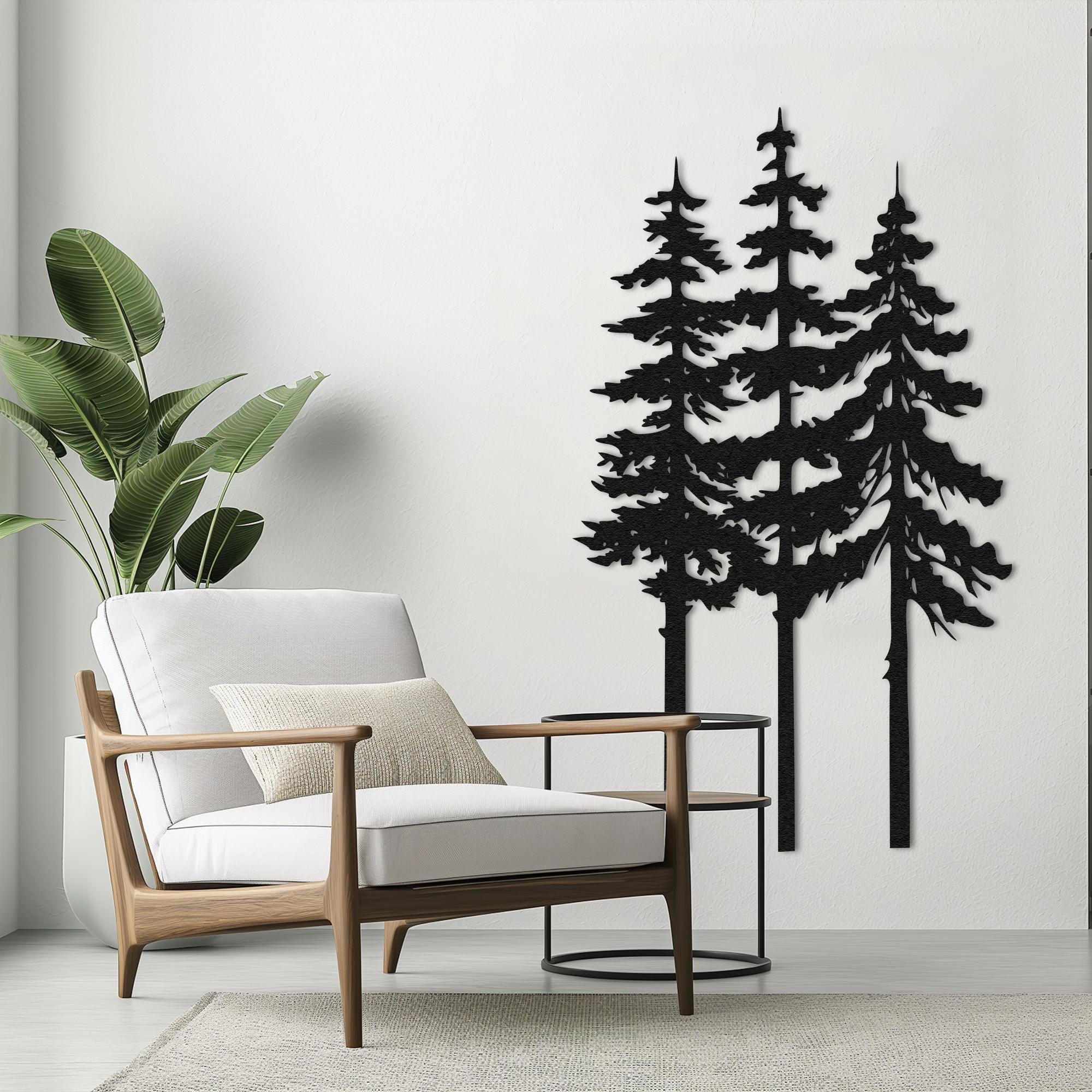 Pine Tree Metal Wall Art, Nature Forest Decor, Set of 3. - Etsy