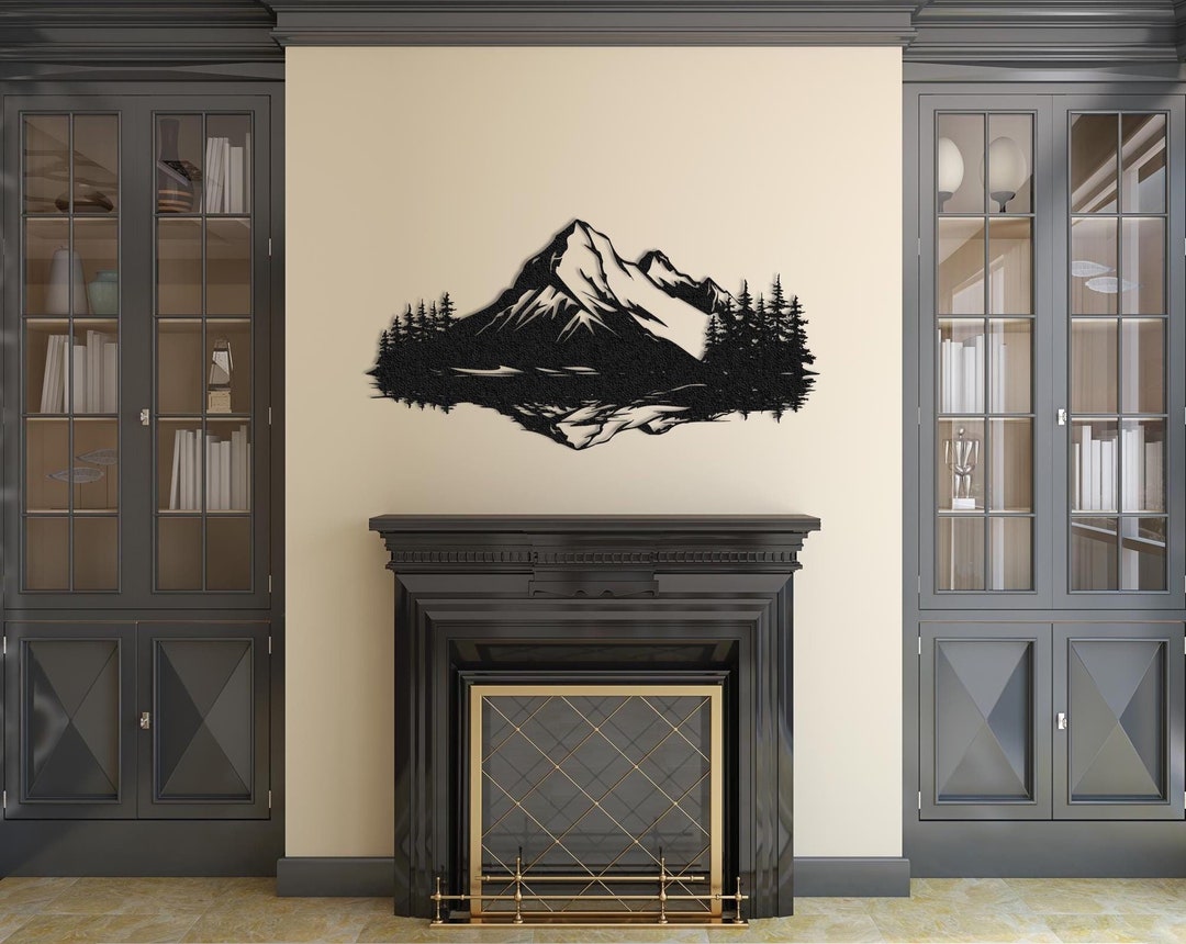 Mountain Forest Metal Wall Art, Nature Home Decor. - Etsy