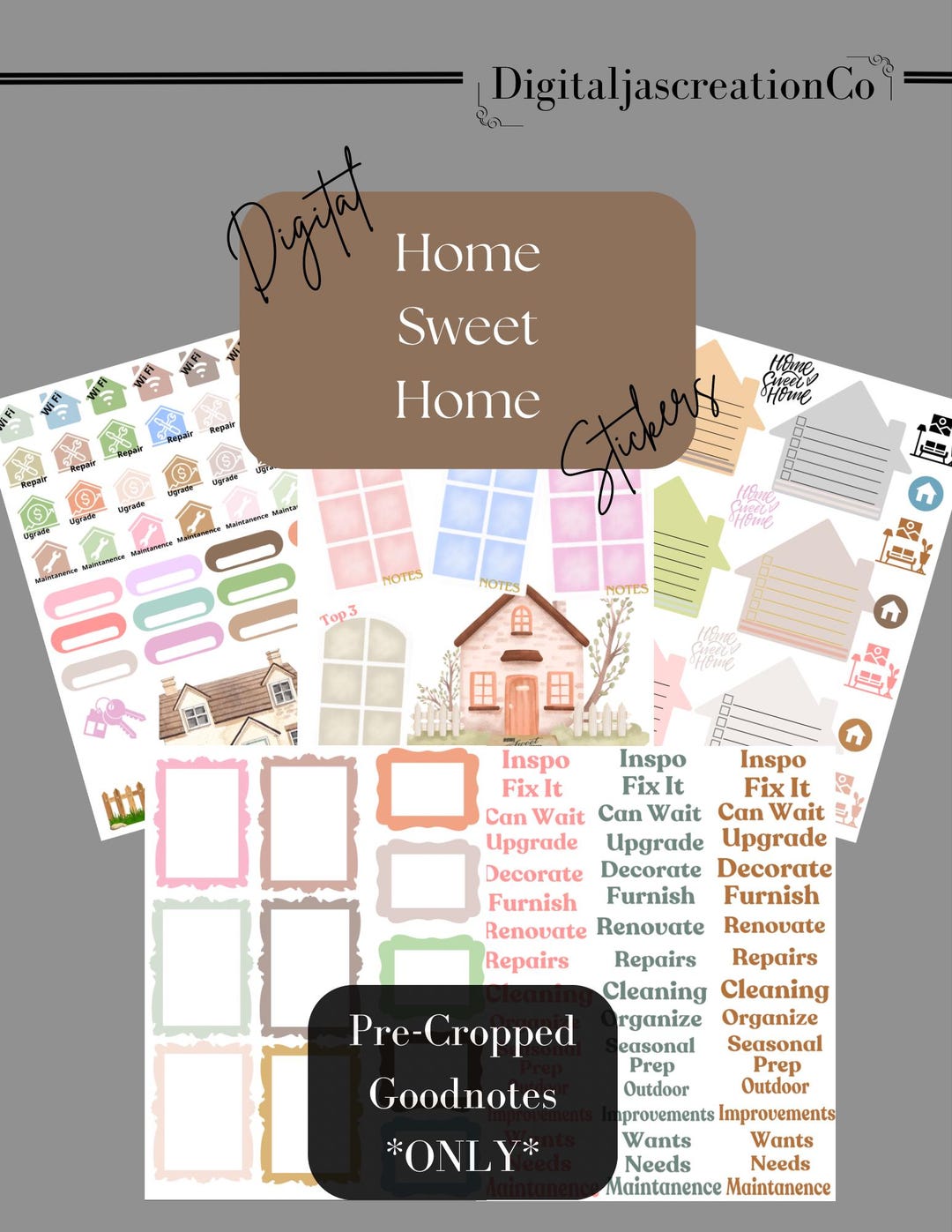 Home Project Digital Stickers: Goodnotes Planner (digital Download) - Etsy