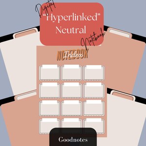 Digitalt anteckningsboksskal med avdelare: Goodnotes Planner (digital nedladdning)