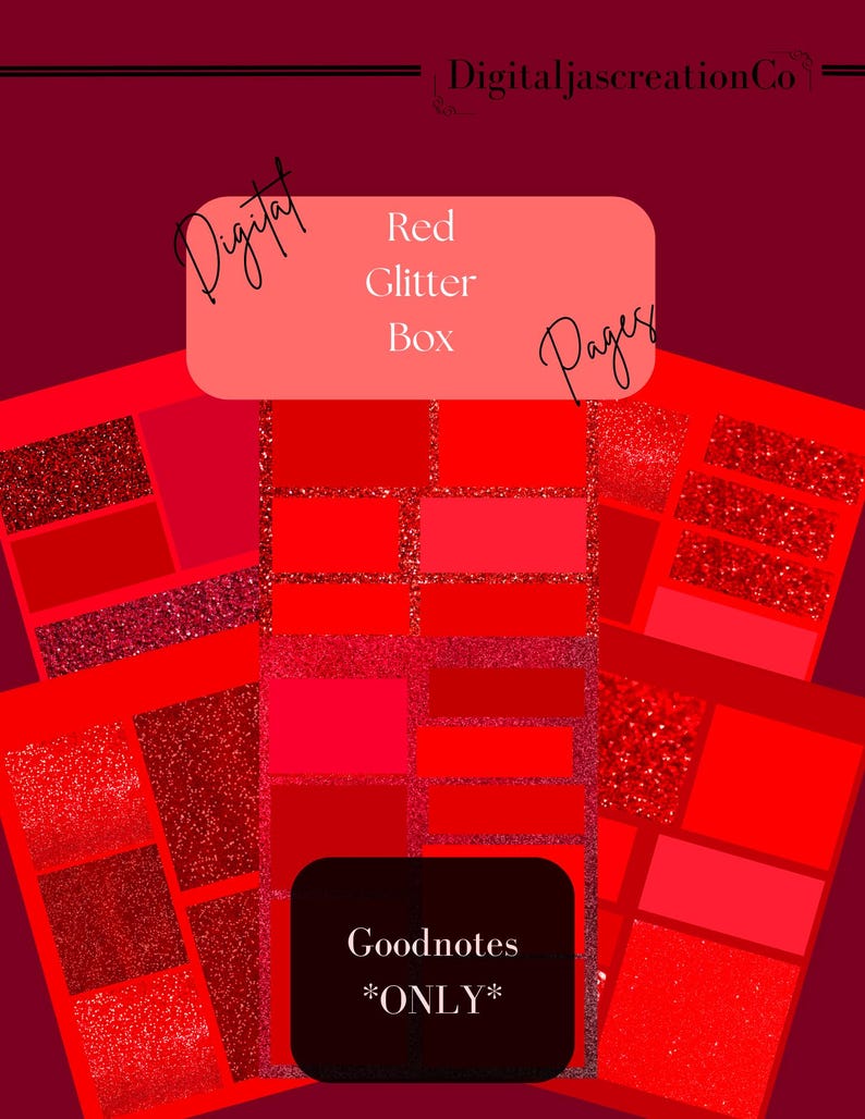 Red Glitter Box Digital Paper: Goodnotes Planning Pages (digital ...