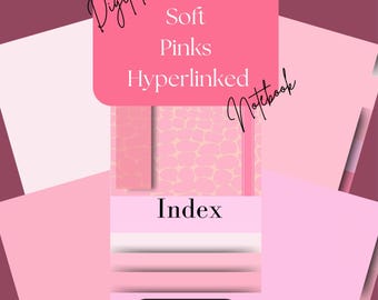 Pink Digital Notebook: Hyperlinked Dividers for Goodnotes (Digital Download)