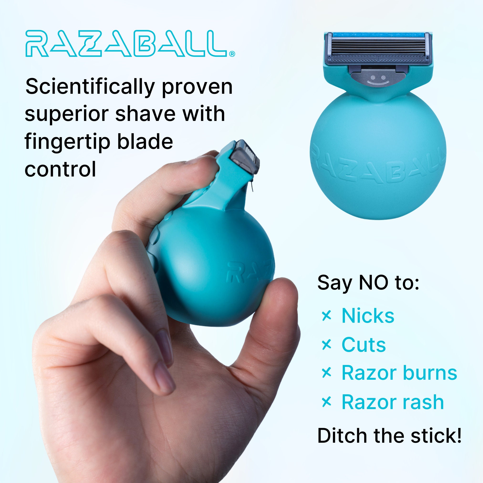 Finger Tip Razor RAZABALL Easy Grip Reusable Razor • Fingertip Blade Control + 10 Blades ...