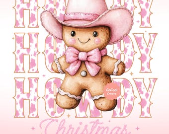 Cowboy christmas, Western christmas png, Howdy christmas gingerbread, Retro christmas shirt png, Cute Christmas design,